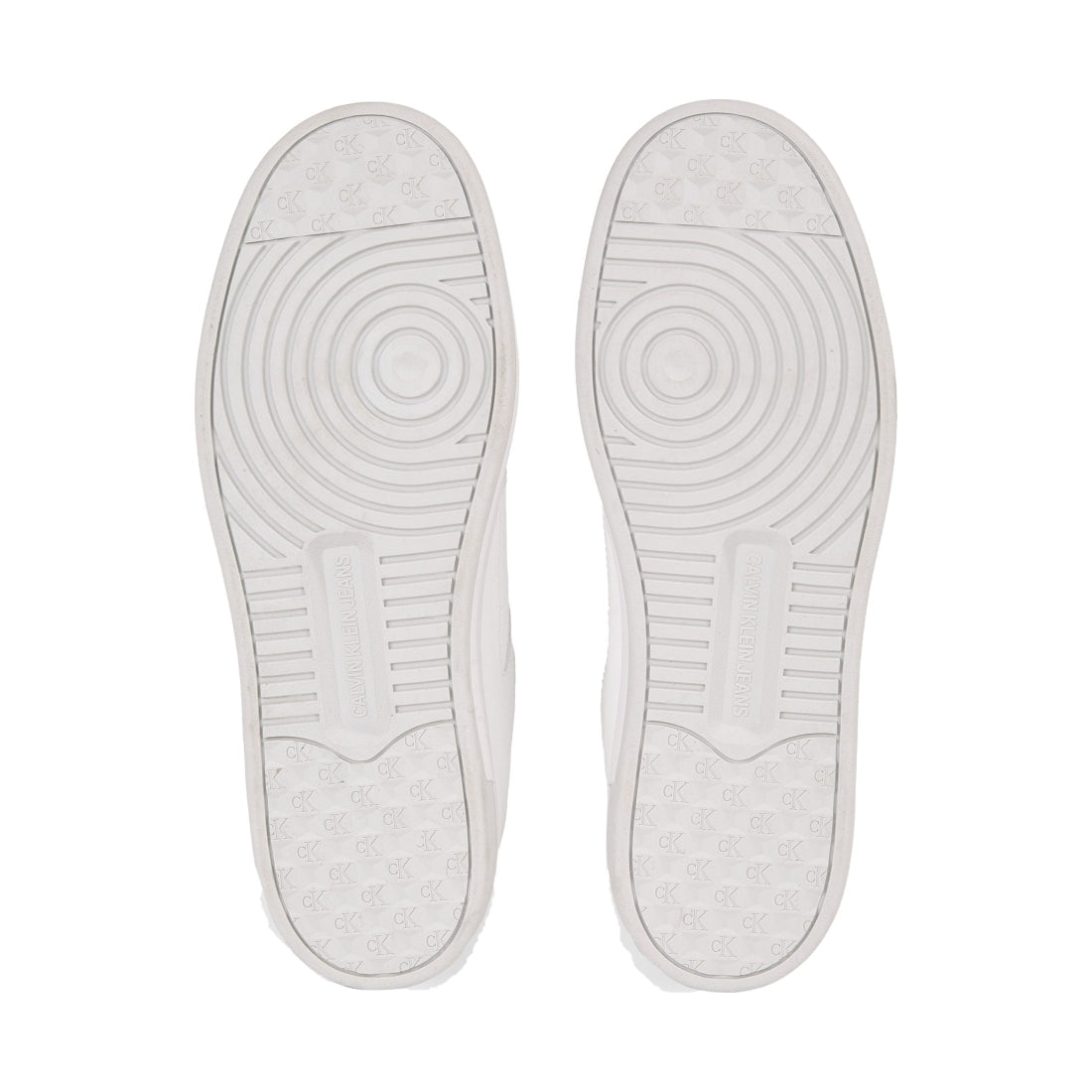 Calvin Klein Jeans mens triple bright white basket cupsole low trainers | Vilbury London