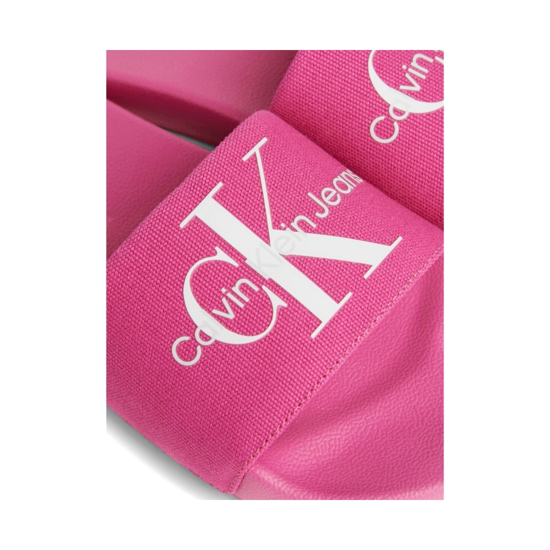 Calvin Klein Jeans womens fuchsia, white slide monogram | Vilbury London