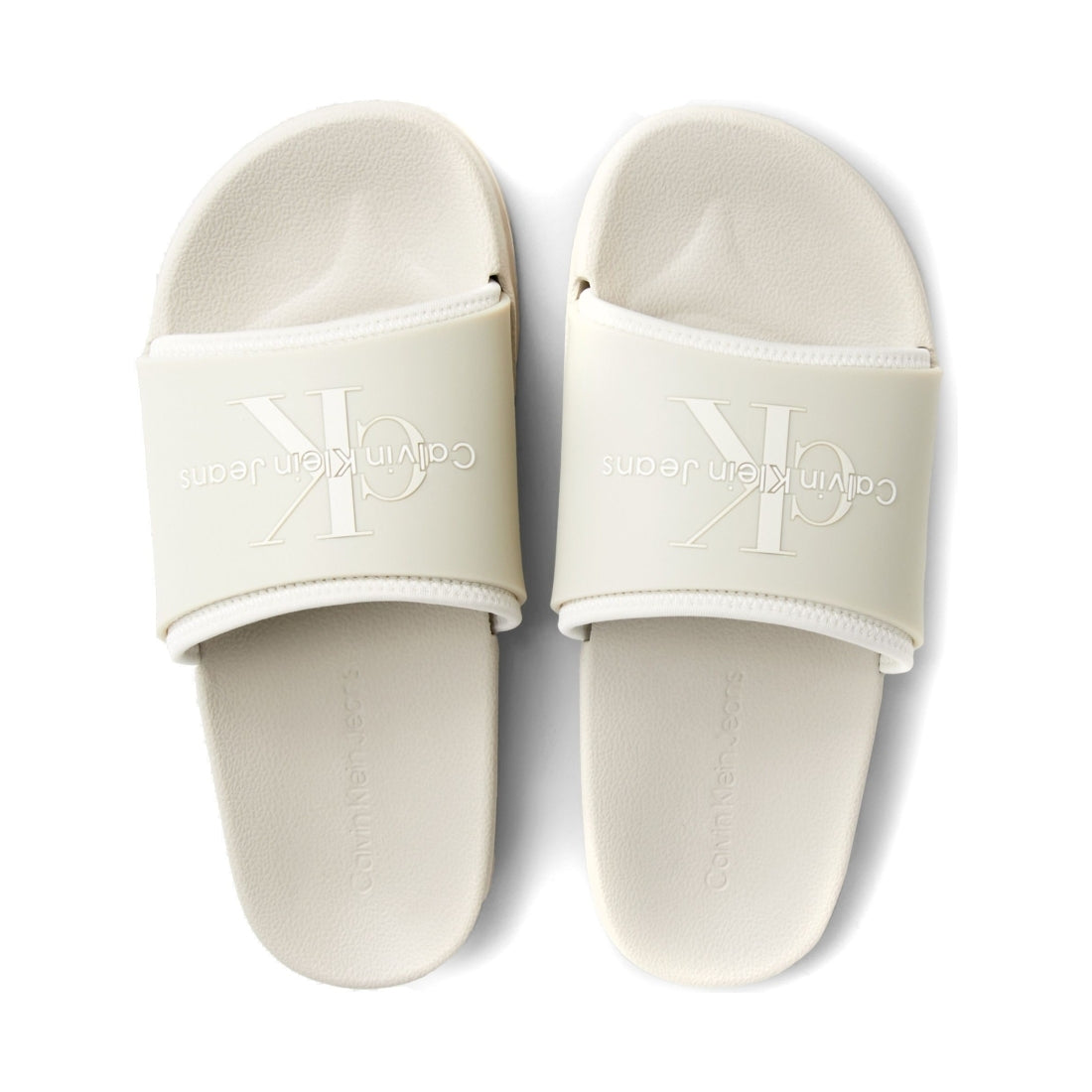 Calvin Klein Jeans womens eggshell, creamy slide monogram | Vilbury London