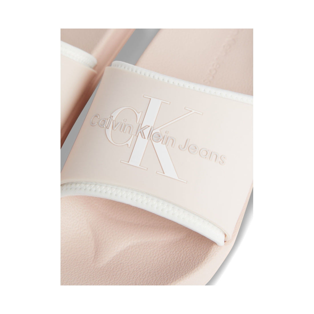 slide monogram peach blush white