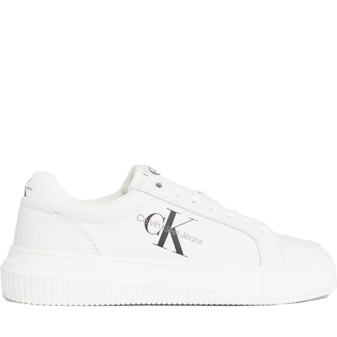 Calvin Klein Jeans womens white chunky cupsole leisure trainers | Vilbury London