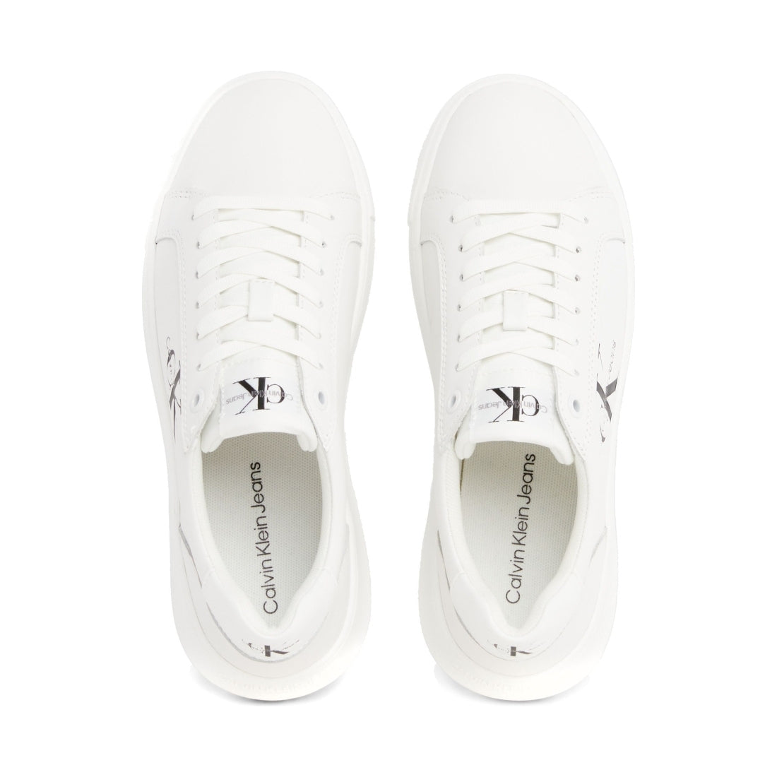 Calvin Klein Jeans womens white chunky cupsole leisure trainers | Vilbury London