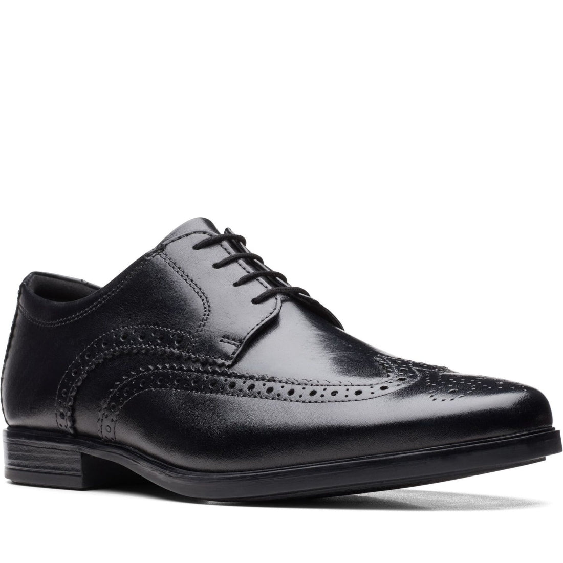 Clarks mens 1216 black leather howard wing formal | Vilbury London