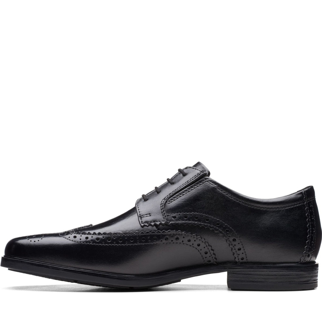 Clarks mens 1216 black leather howard wing formal | Vilbury London