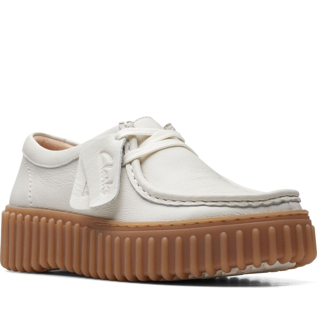 Clarks womens 1238 off white lea torhill bee leisure trainers | Vilbury London