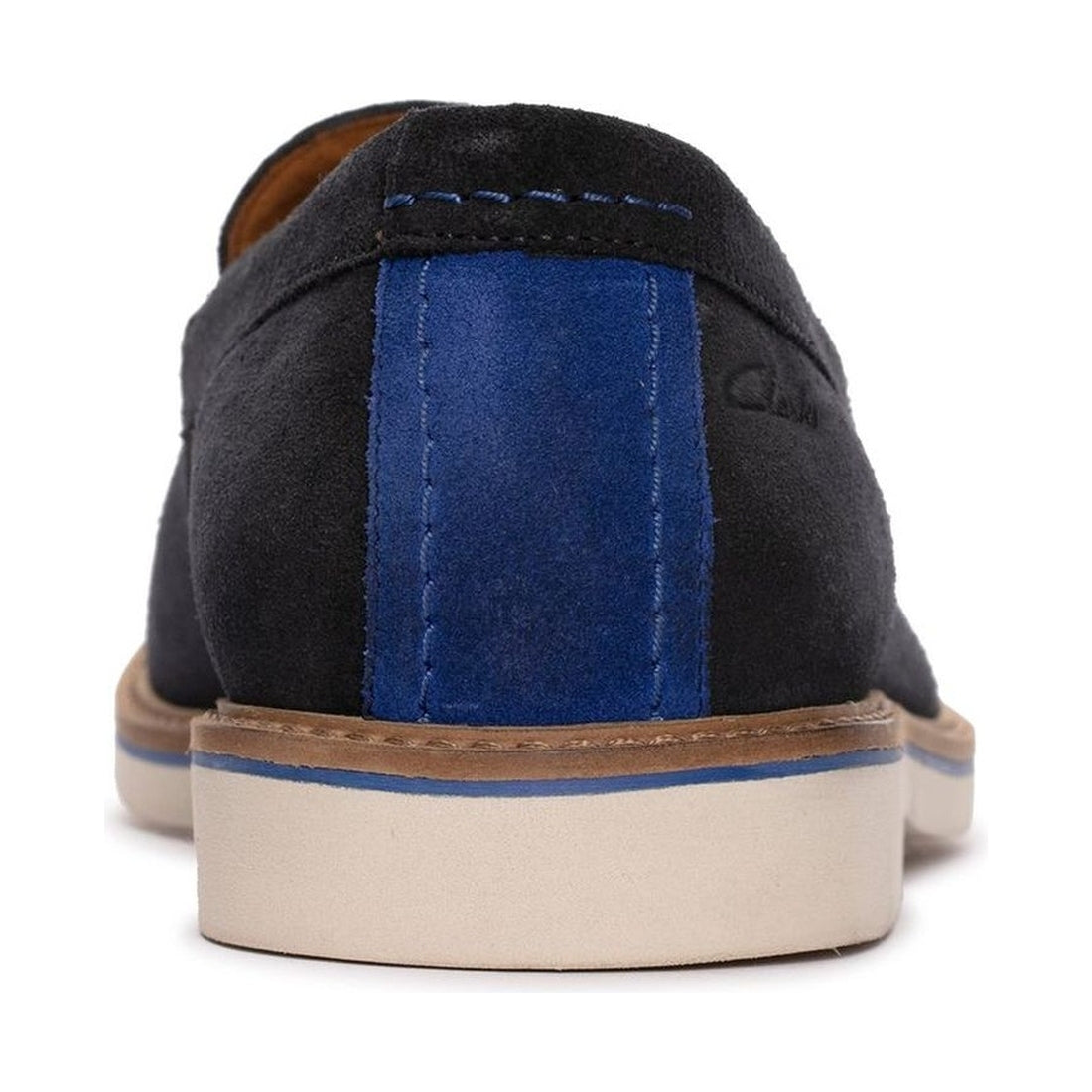 Clarks mens 2250 navy suede atticus ltslip mocasins | Vilbury London