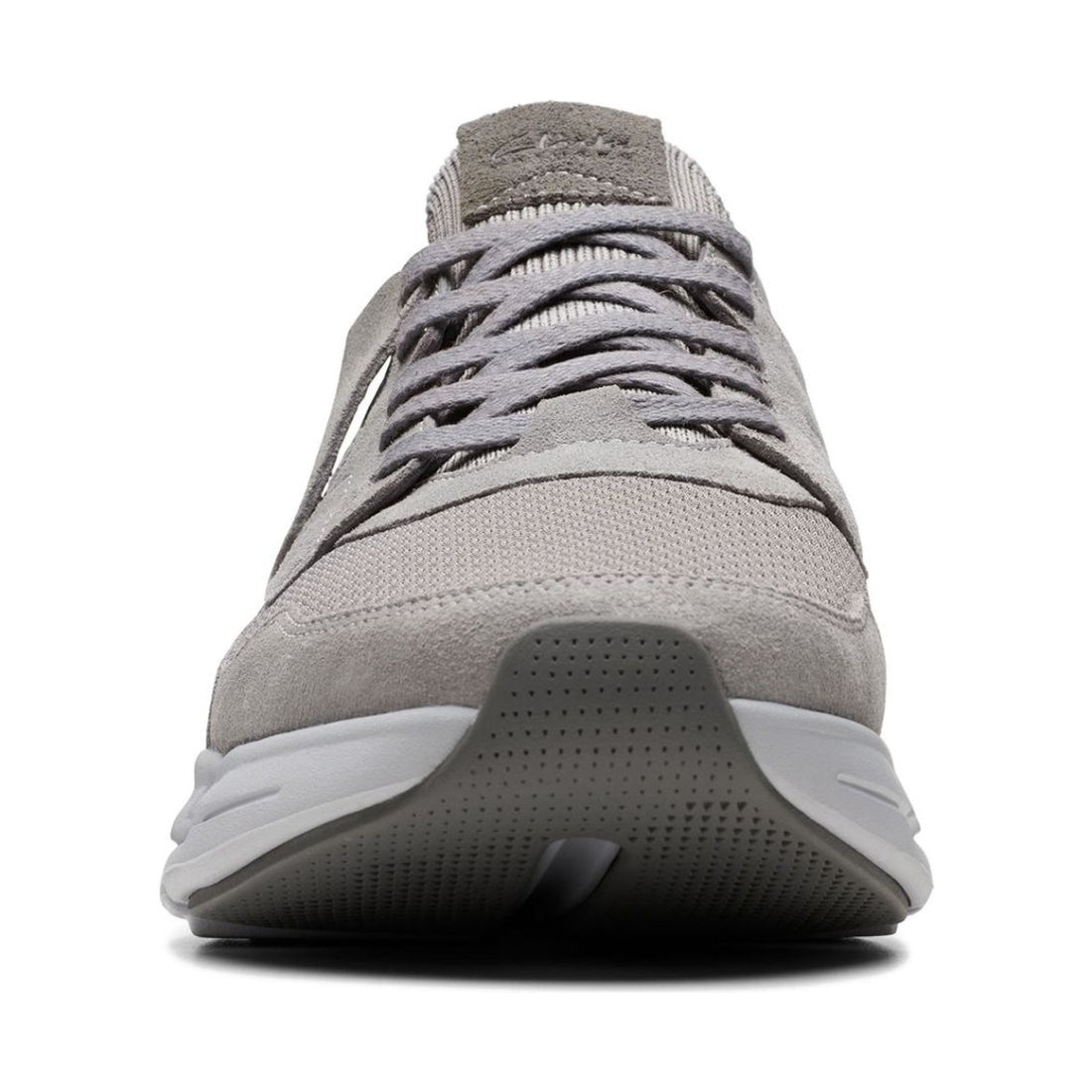 Clarks mens 1232 grey suede nxe lo leisure trainers | Vilbury London