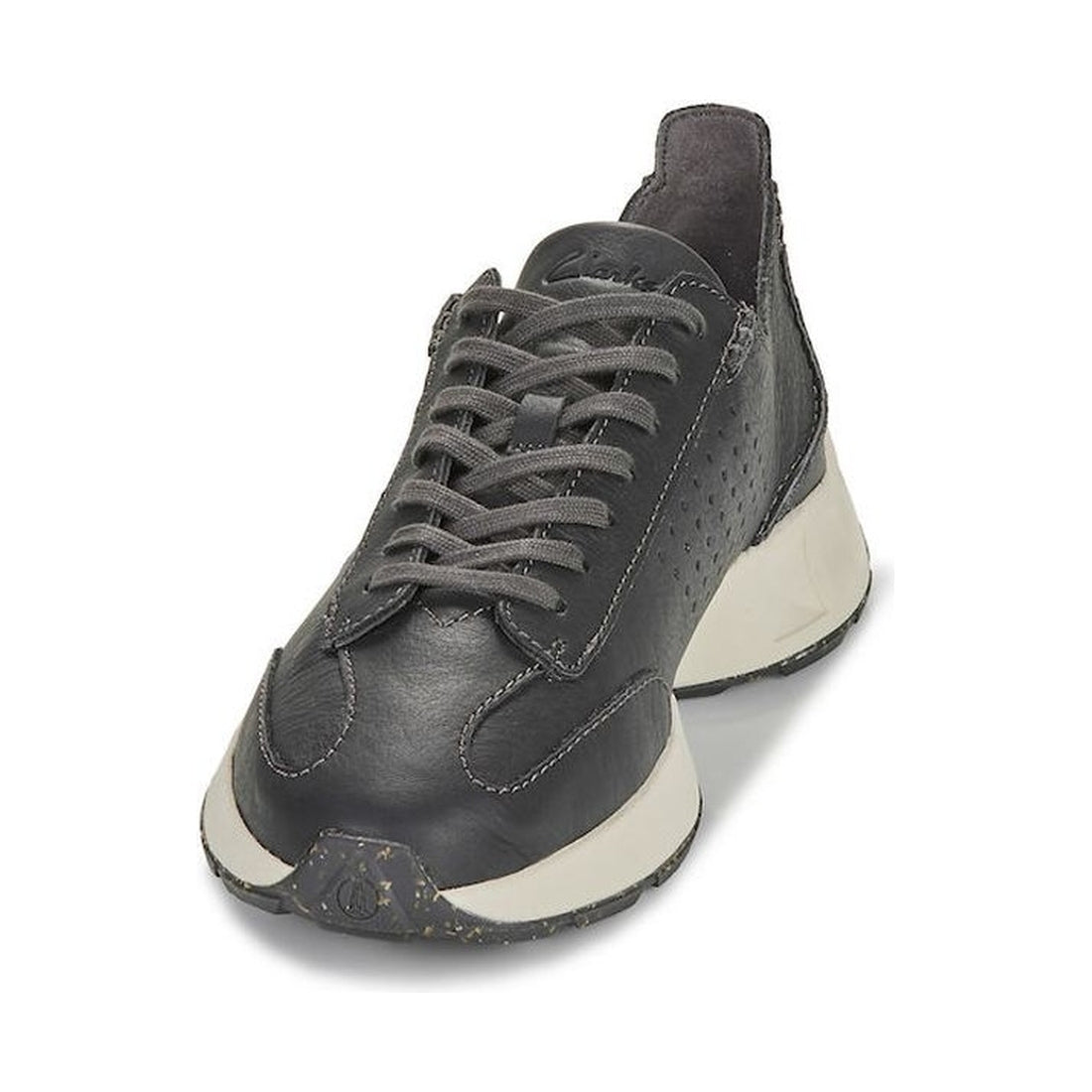 Clarks mens 1261 dark grey lea craft speed leisure trainers | Vilbury London