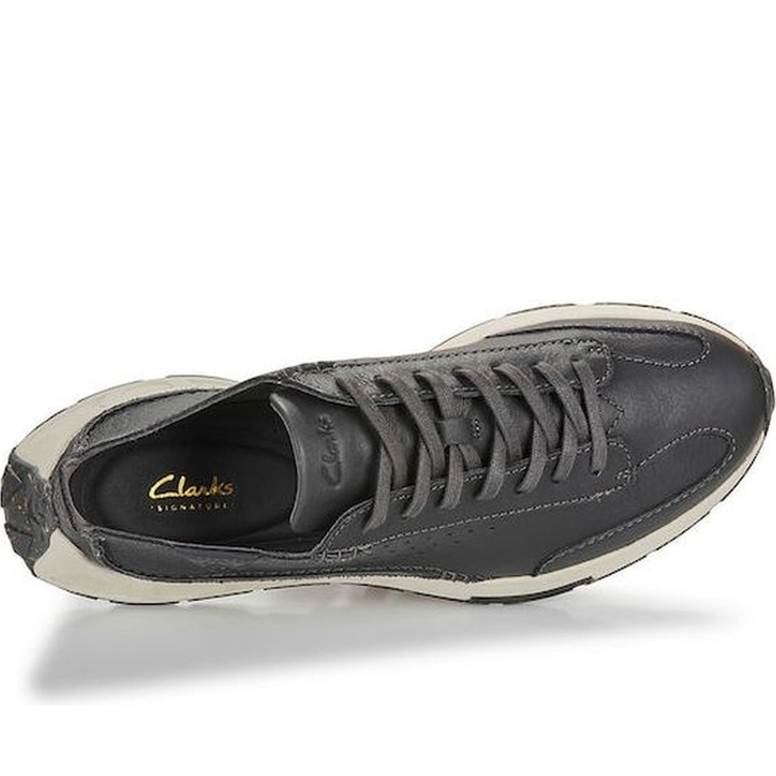 Clarks mens 1261 dark grey lea craft speed leisure trainers | Vilbury London