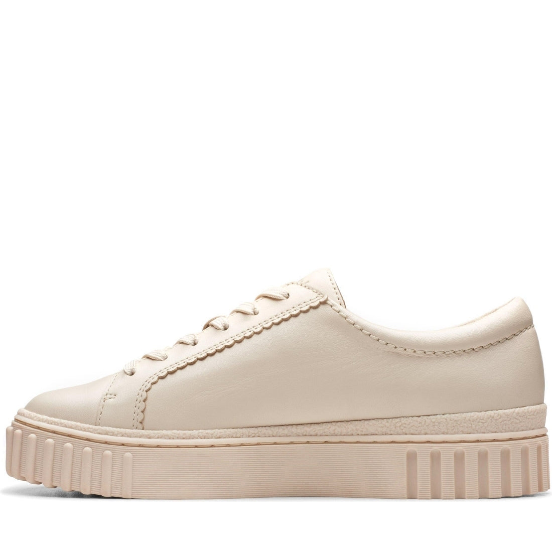 Clarks womens 1227 cream leather mayhill walk leisure trainers | Vilbury London