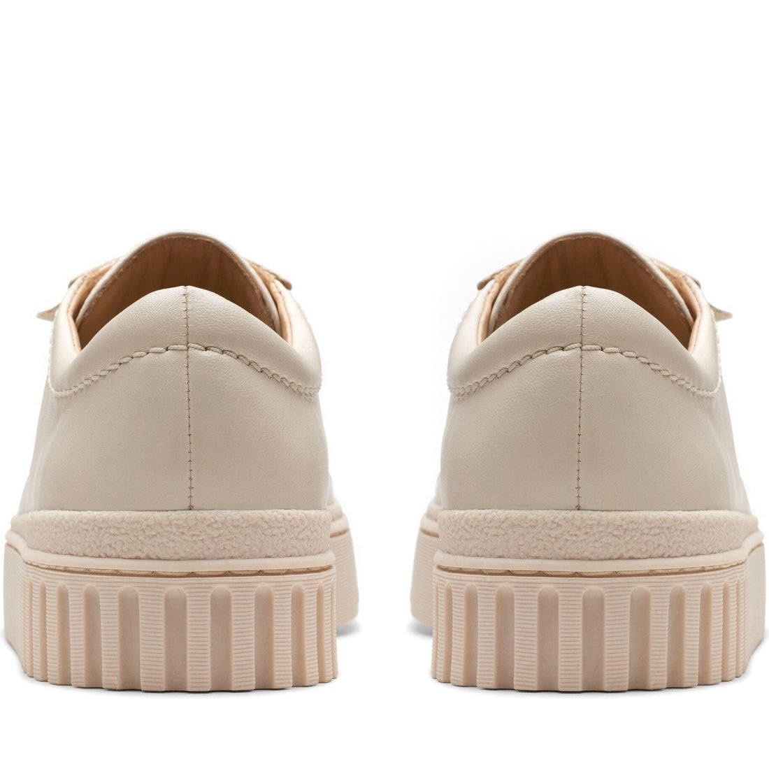 Clarks womens 1227 cream leather mayhill walk leisure trainers | Vilbury London