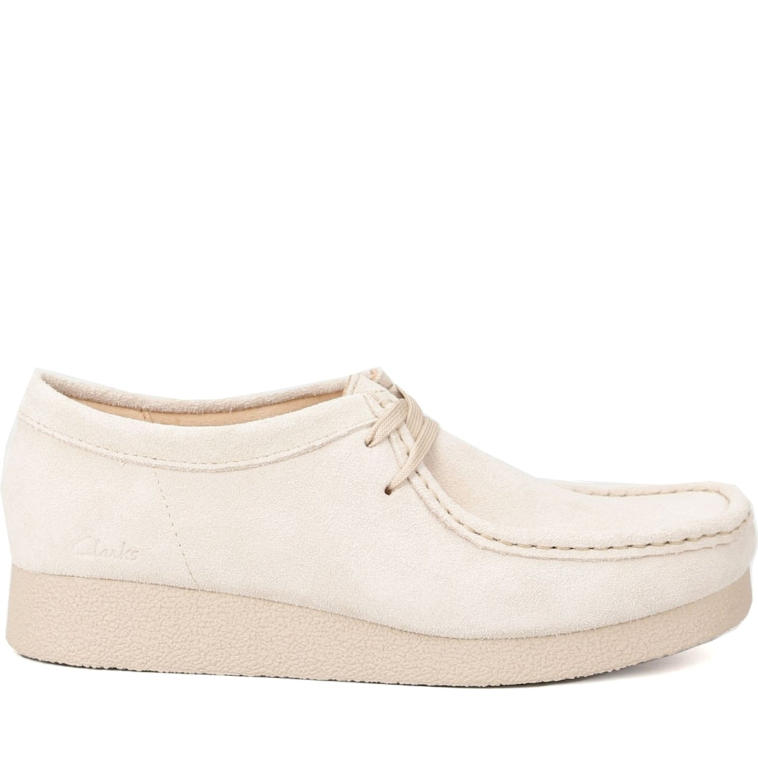 Clarks womens 1247 sand suede wallabeeevosh leisure trainers | Vilbury London