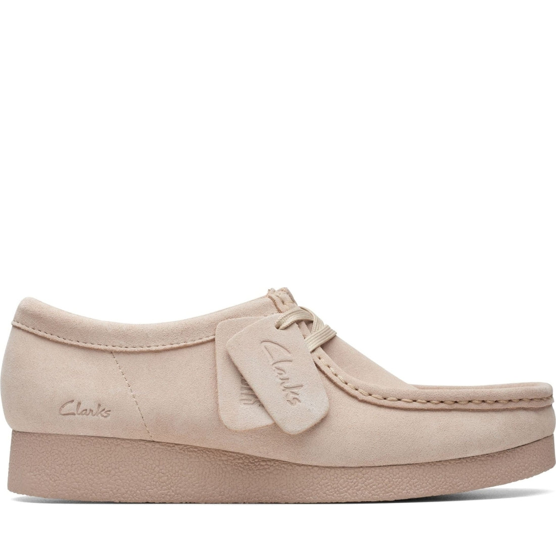 Clarks womens 1247 sand suede wallabeeevosh leisure trainers | Vilbury London