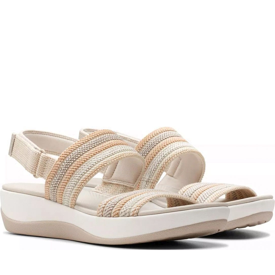 Clarks womens 1213 beige combi arla stroll sandals | Vilbury London