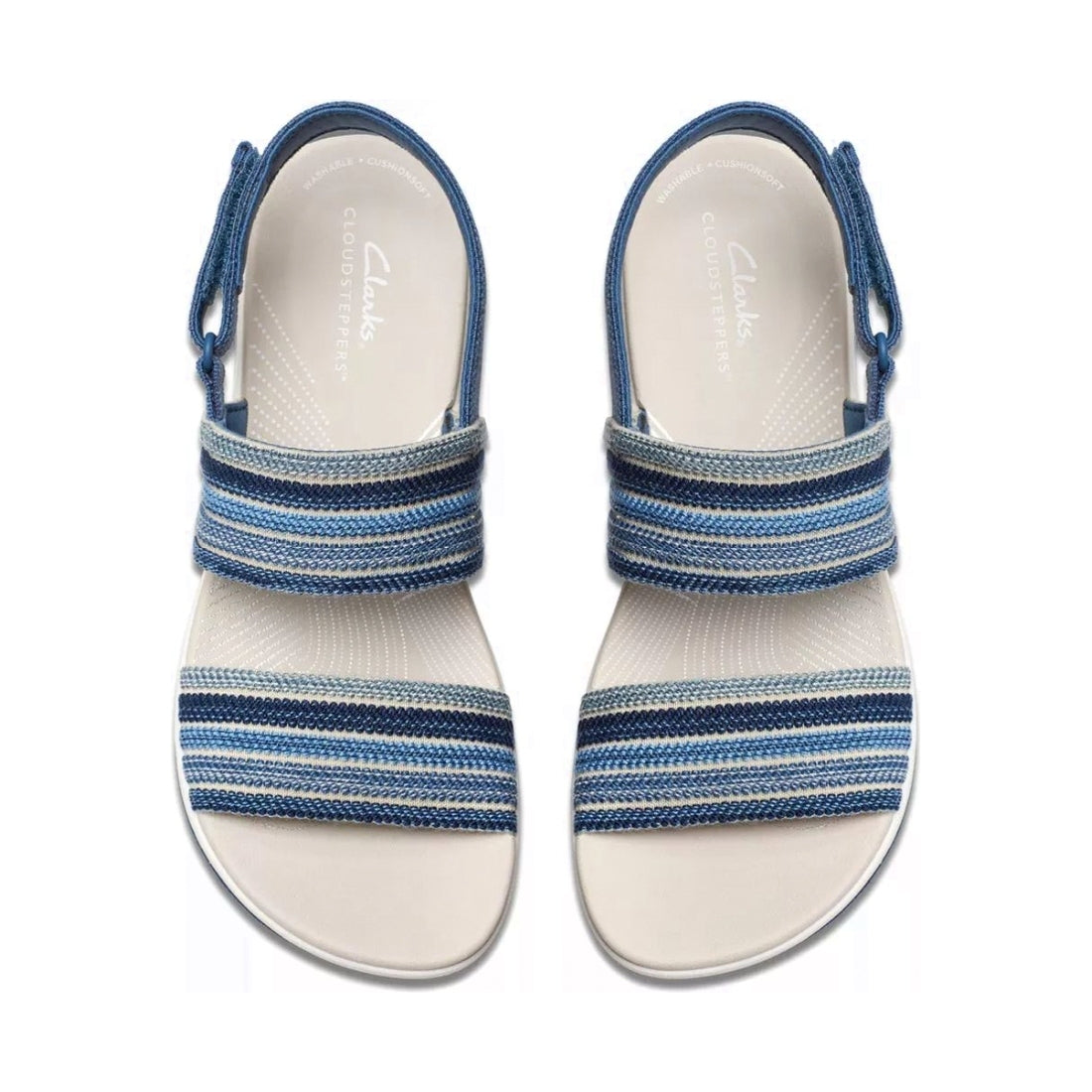 Clarks womens 2242 blue combi arla stroll sandals | Vilbury London