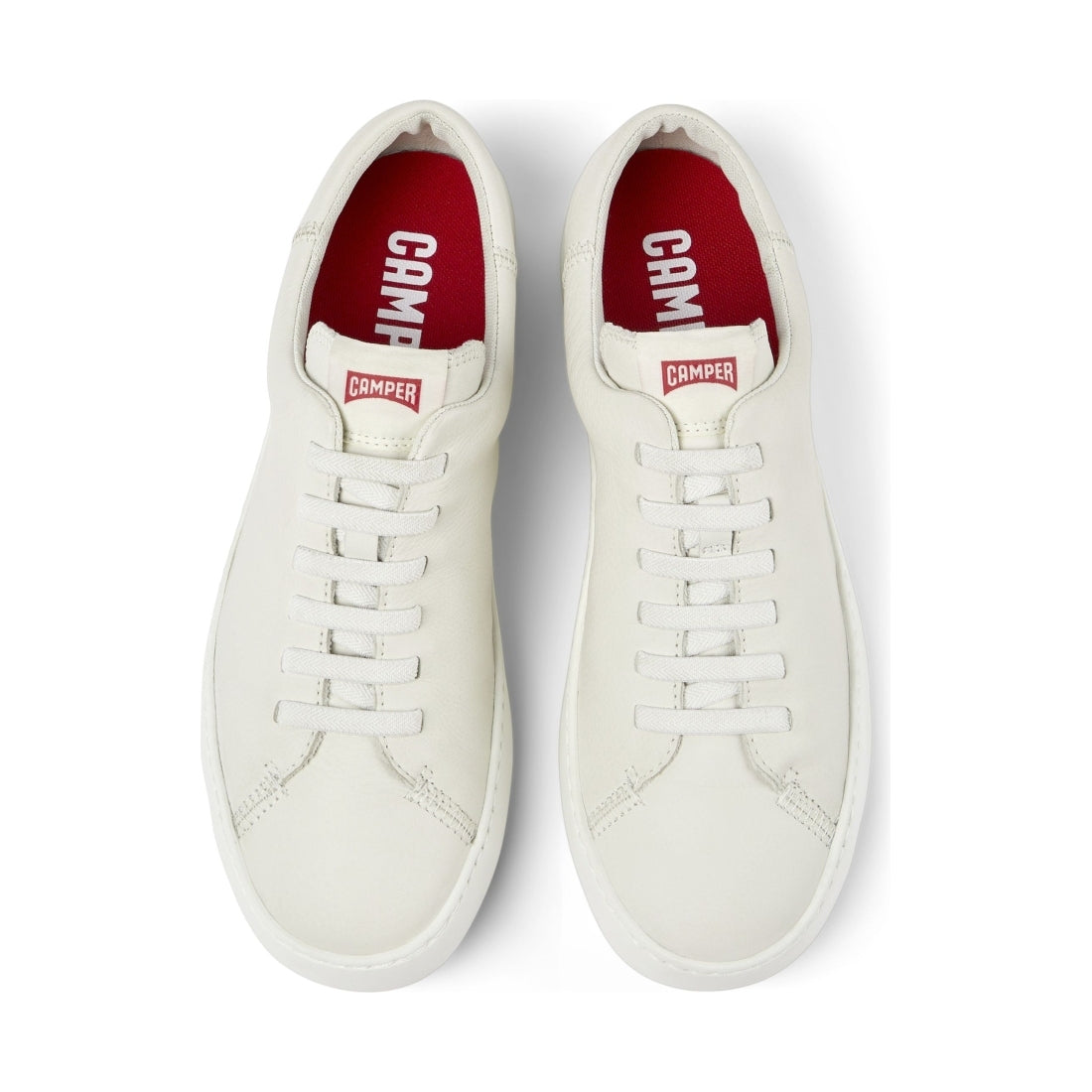 Camper mens white natural strobel leisure trainers | Vilbury London