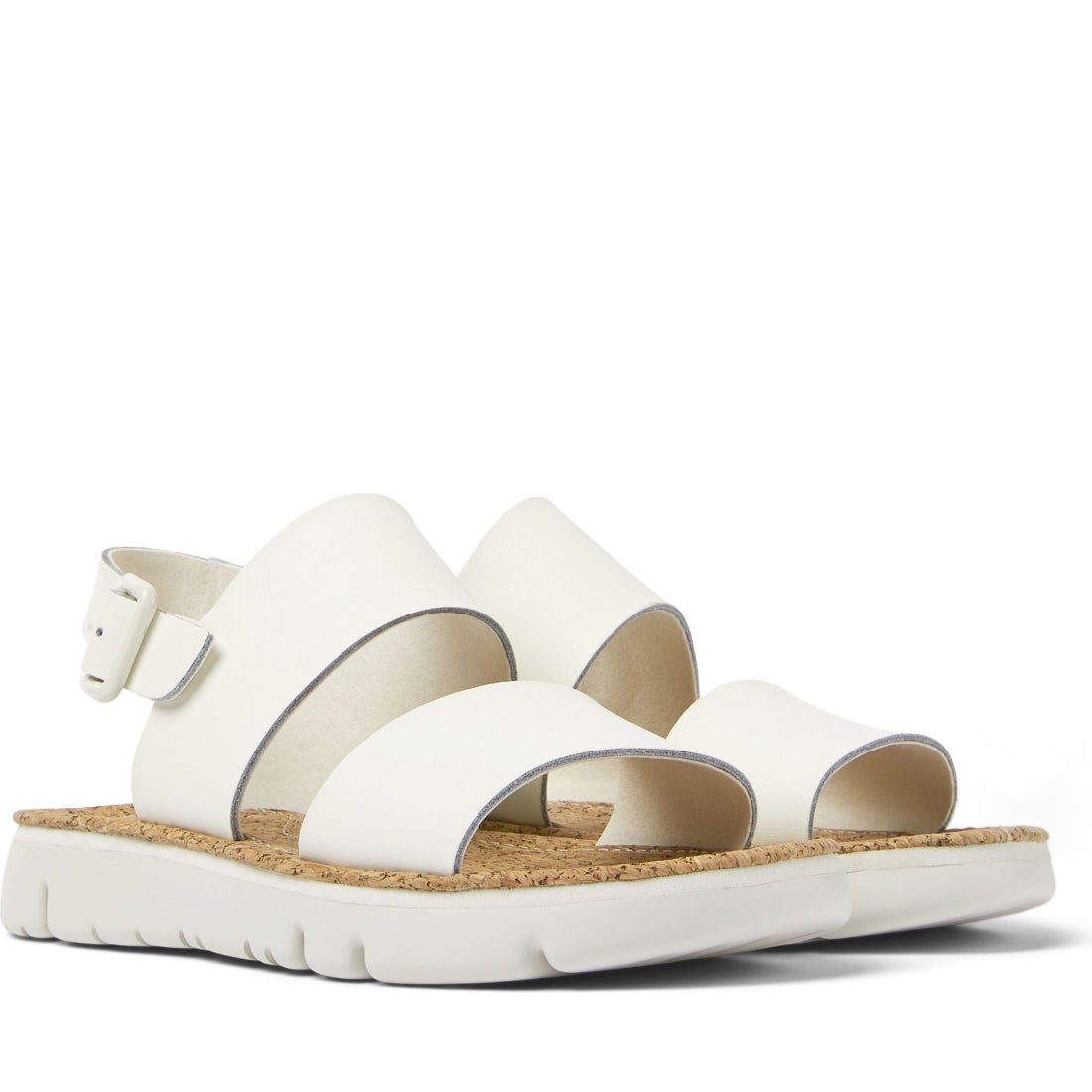 Camper womens white natural lasted sandals | Vilbury London