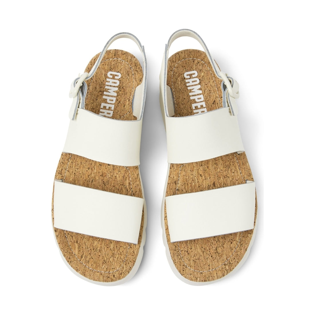 Camper womens white natural lasted sandals | Vilbury London