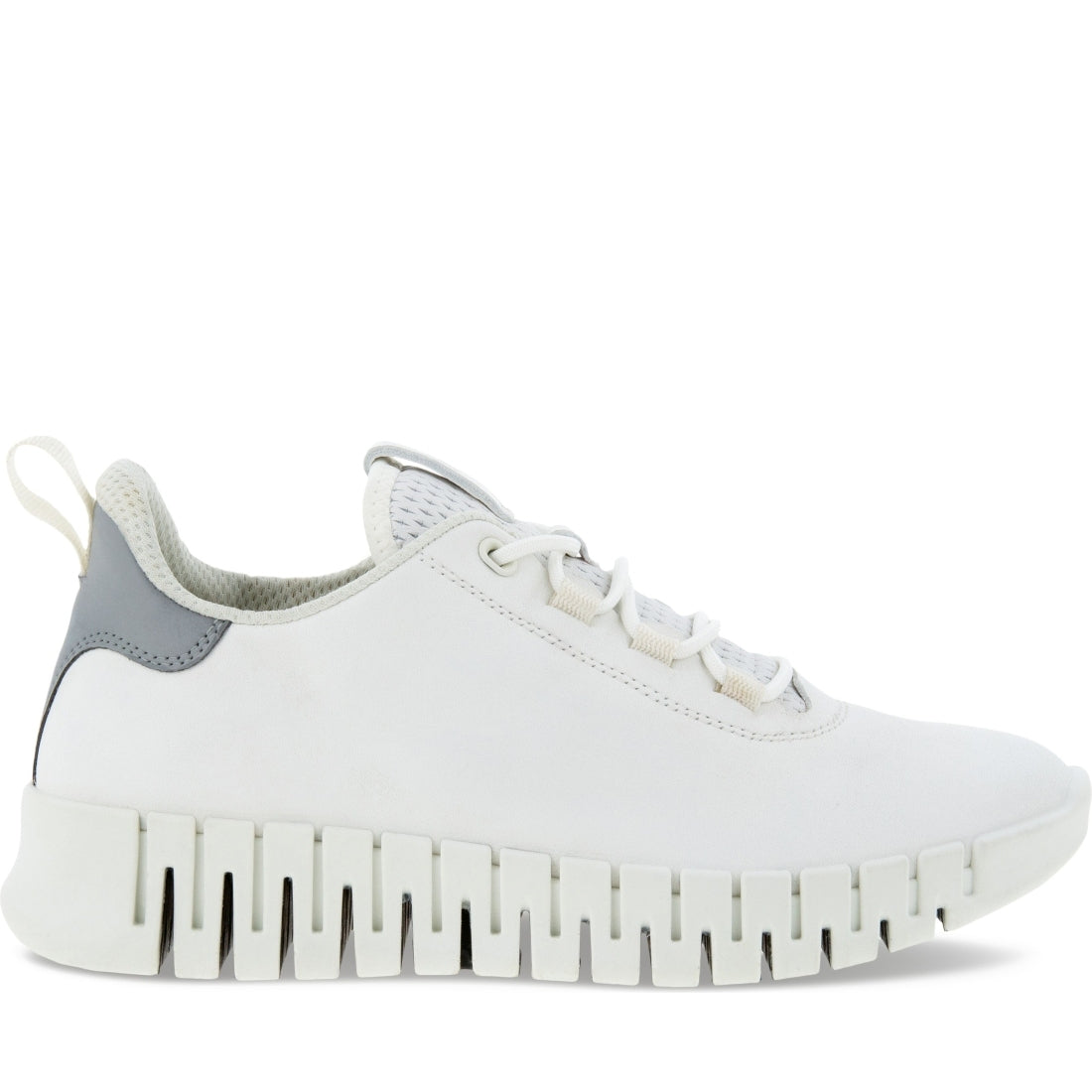 ECCO womens white gruuv leisure trainers | Vilbury London