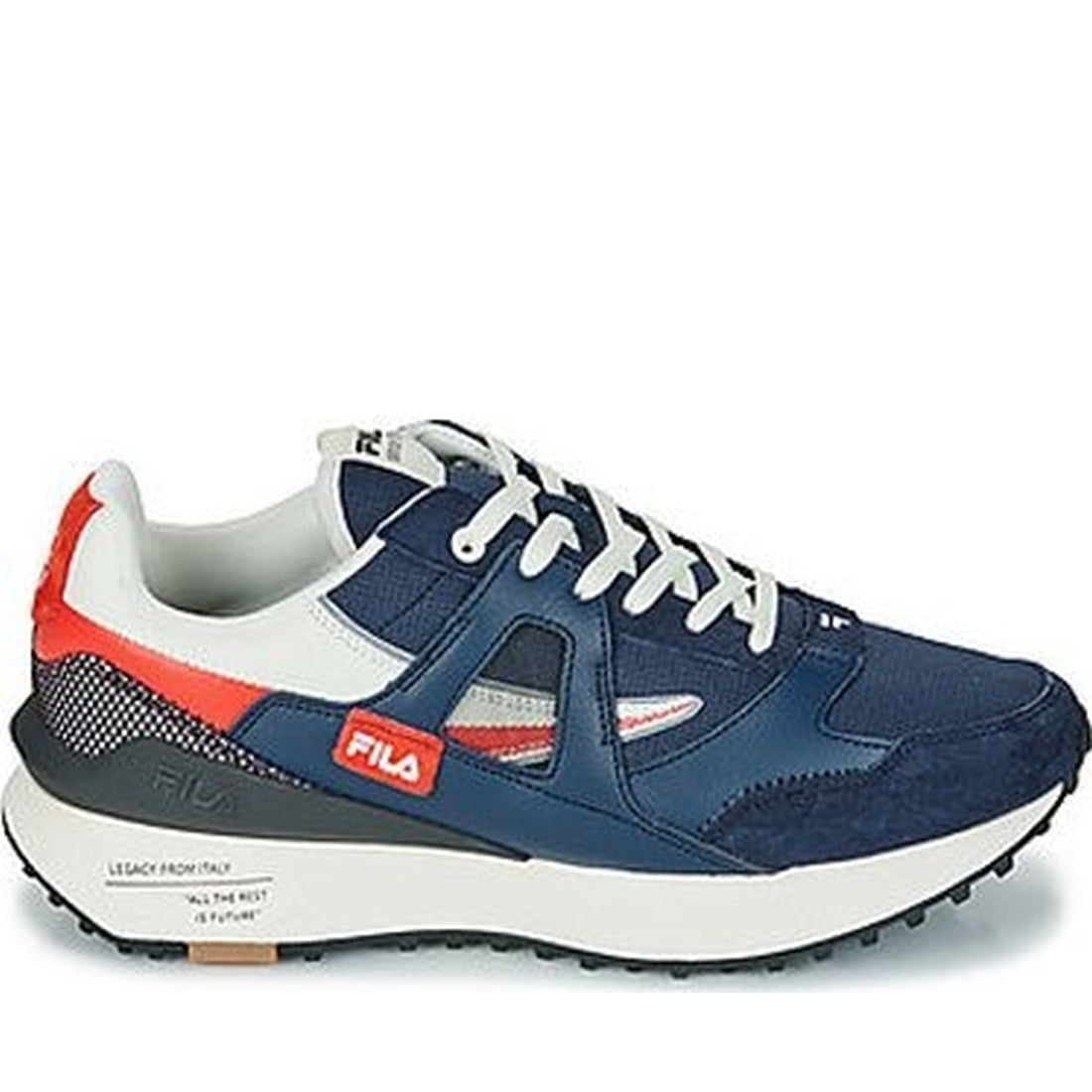 FILA mens navy red contempo leisure trainers | Vilbury London