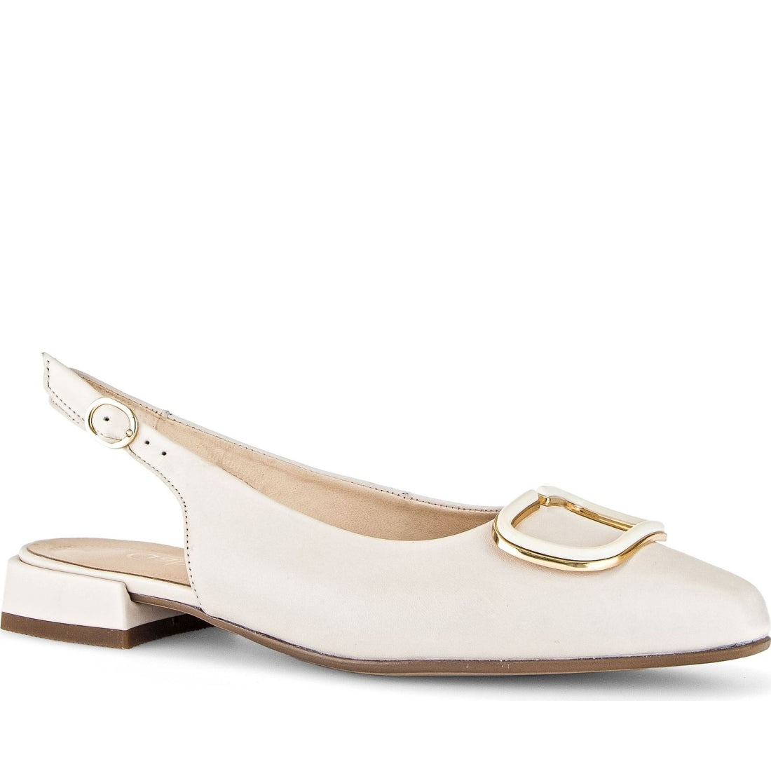 Gabor womens nude casual part-open ballerinas | Vilbury London