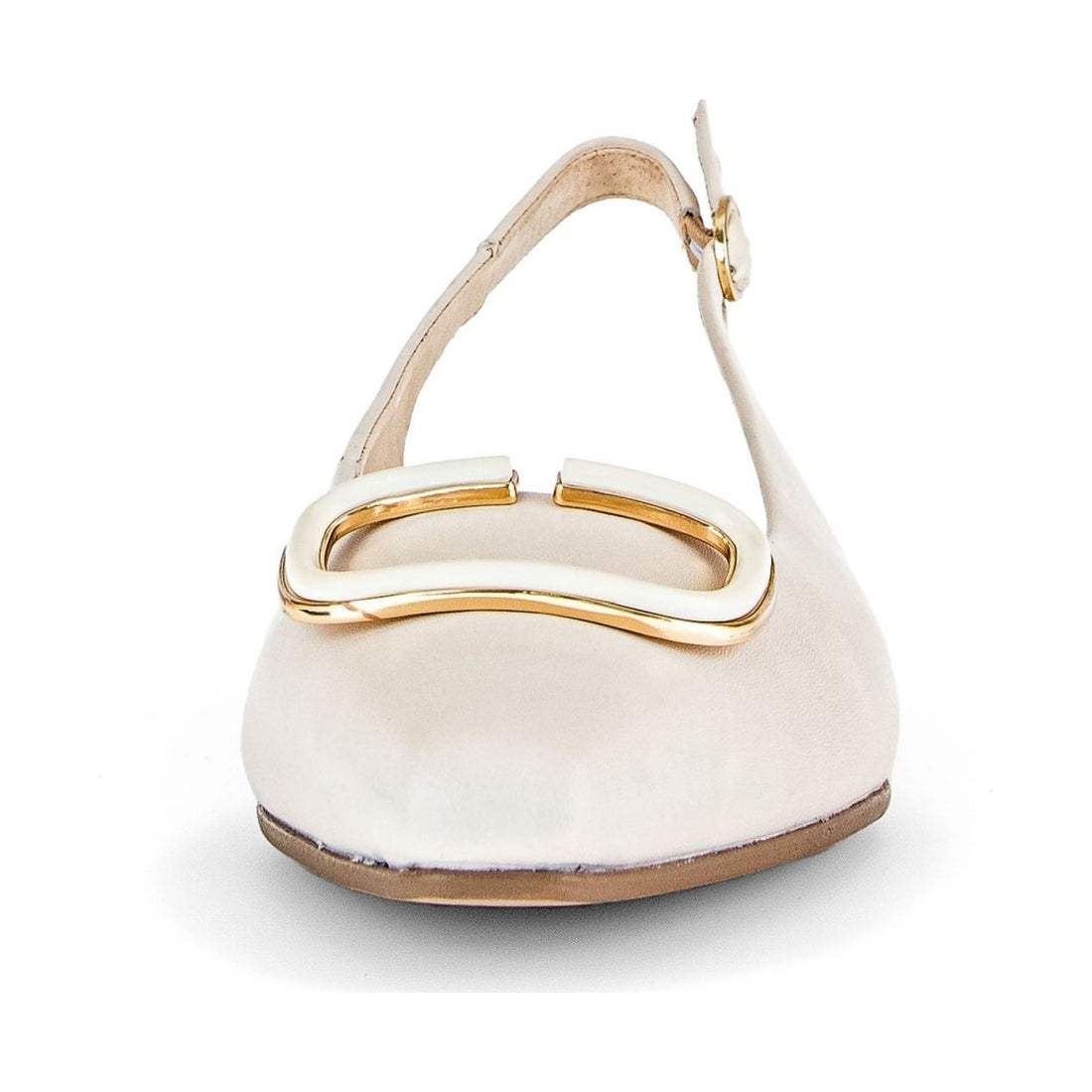 Gabor womens nude casual part-open ballerinas | Vilbury London