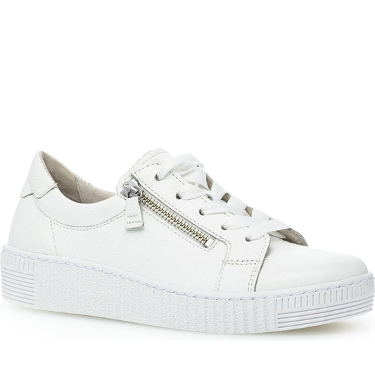 Gabor womens white leisure trainers | Vilbury London