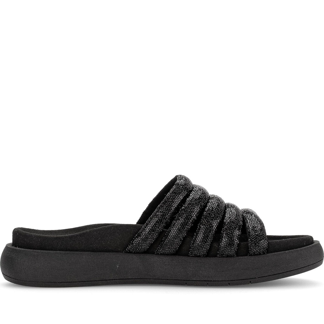 black casual open slippers