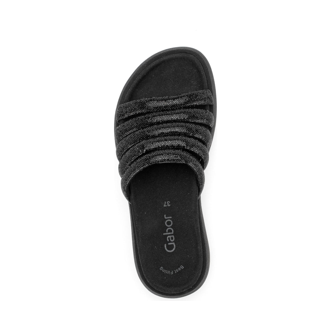 black casual open slippers