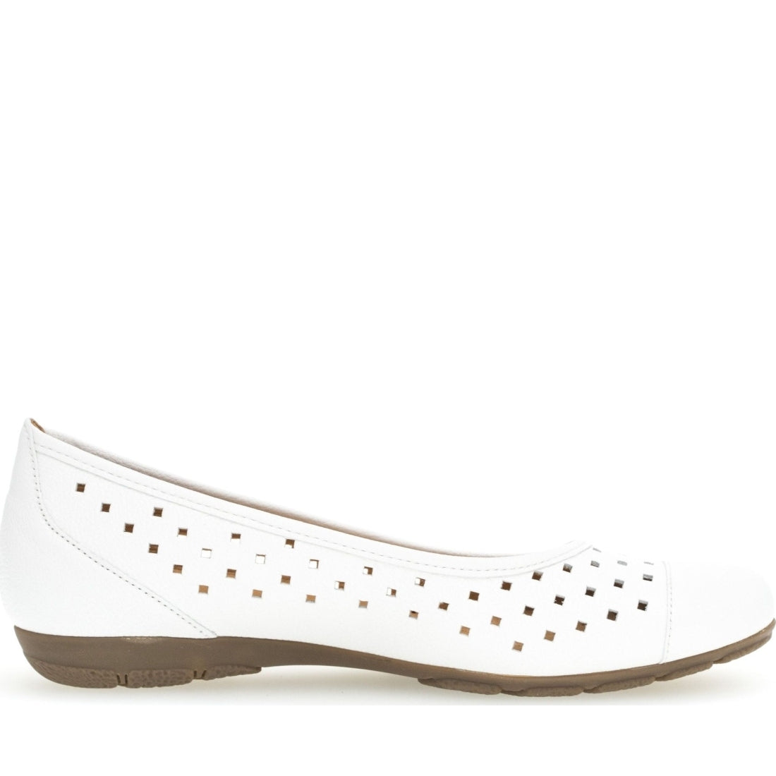 Gabor womens white casual closed ballerinas | Vilbury London