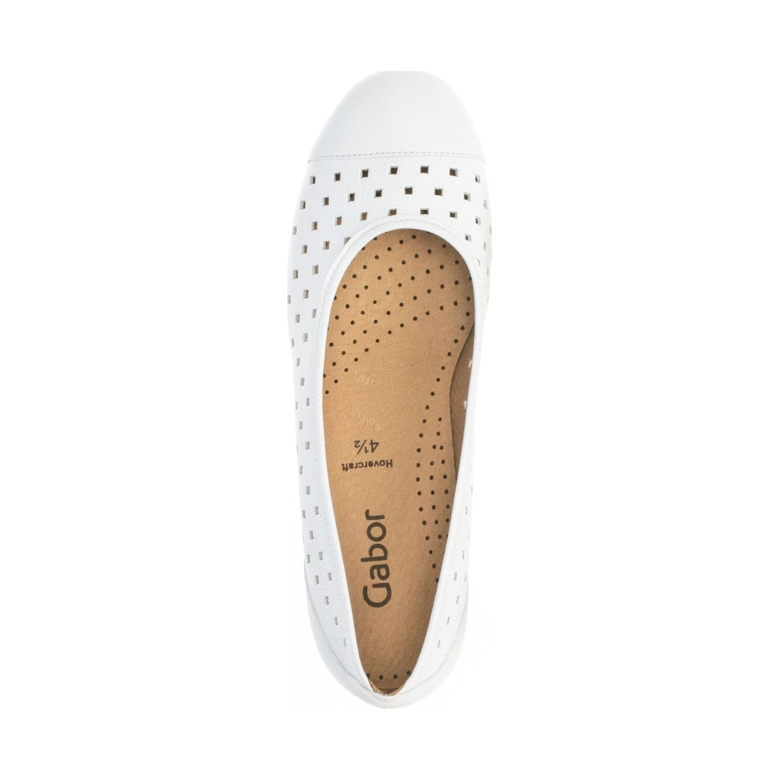 Gabor womens white casual closed ballerinas | Vilbury London