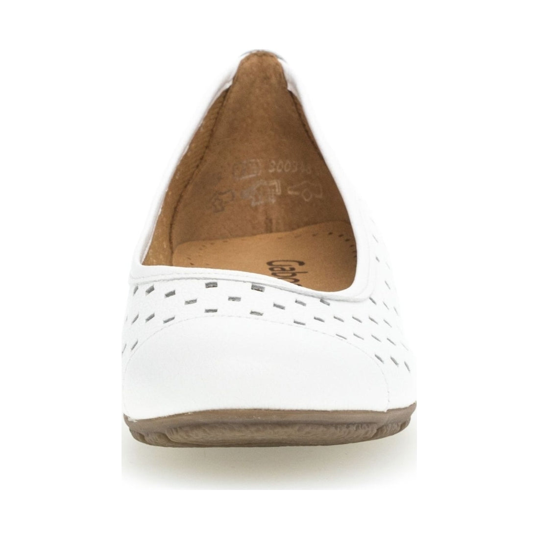 Gabor womens white casual closed ballerinas | Vilbury London