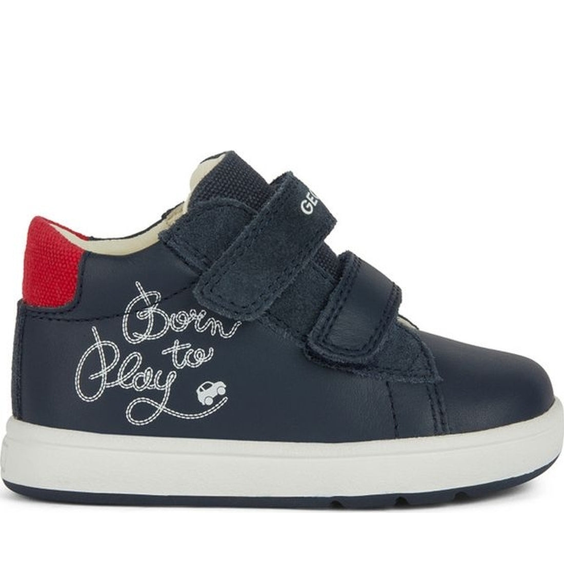 Geox boys navy, red biglia first steps trainers | Vilbury London