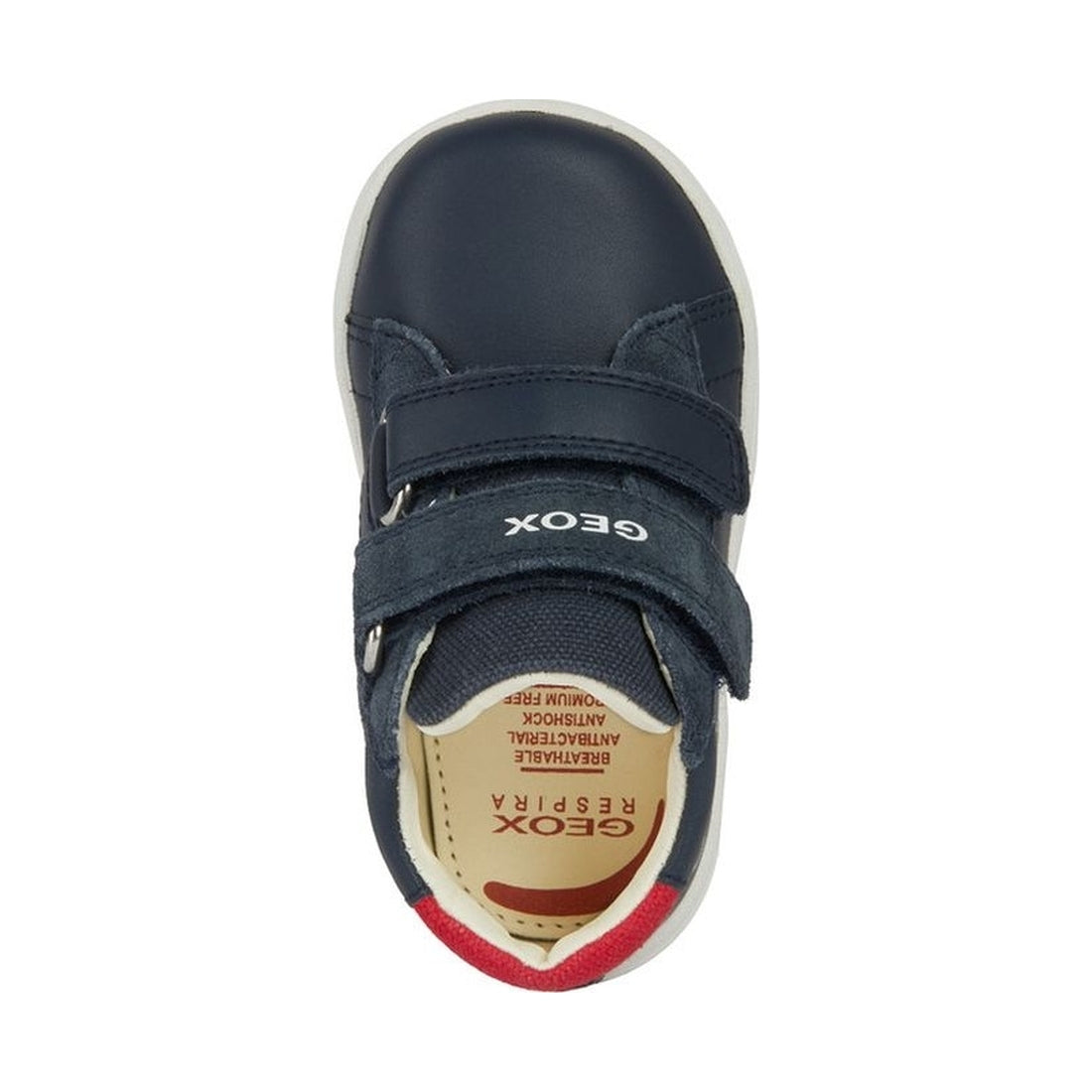 Geox boys navy, red biglia first steps trainers | Vilbury London