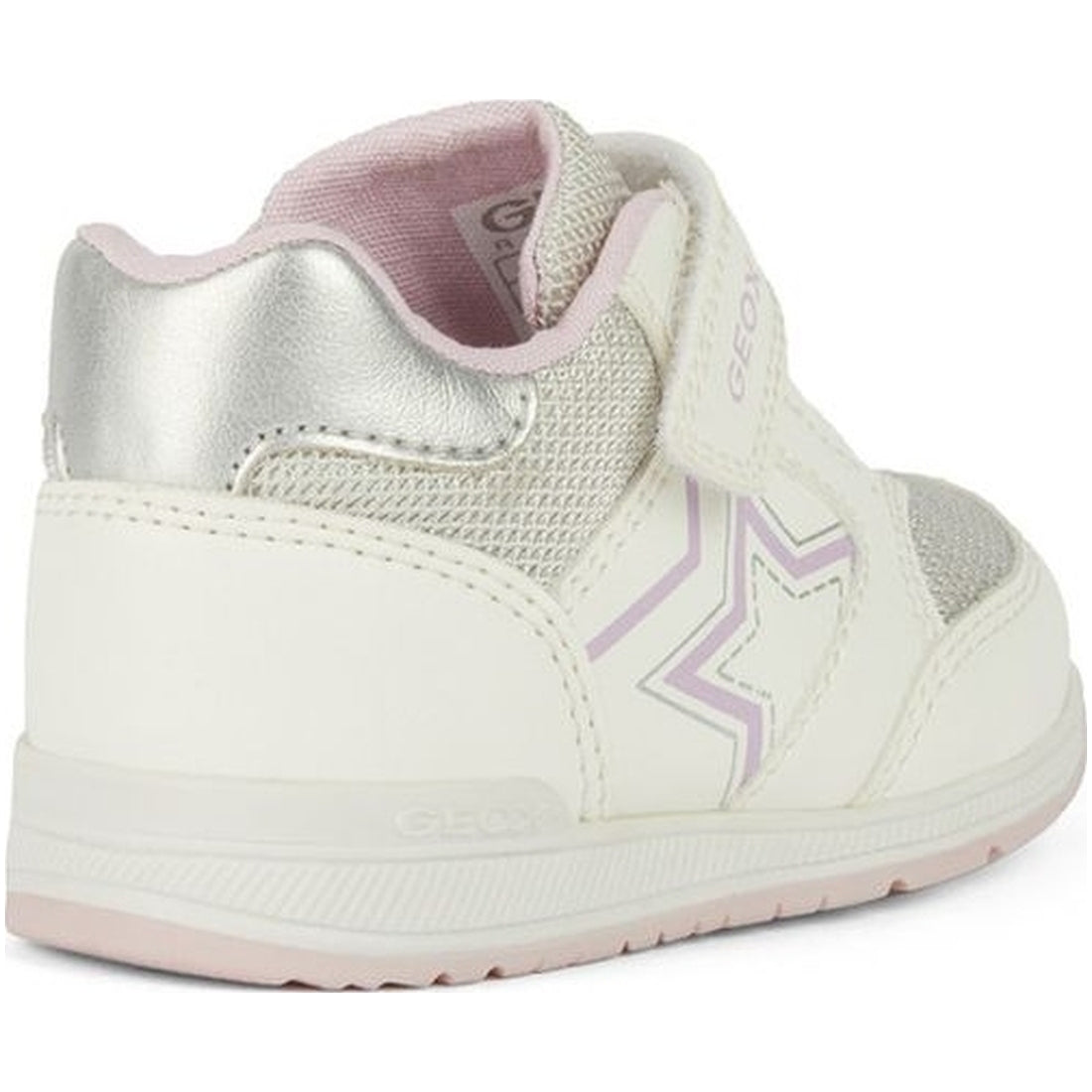 Geox girls white, pink rishon first steps trainers | Vilbury London