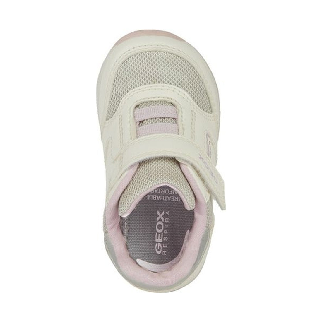 Geox girls white, pink rishon first steps trainers | Vilbury London