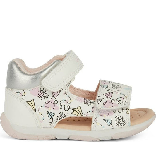 Geox girls white, multicolor sandal tapuz | Vilbury London