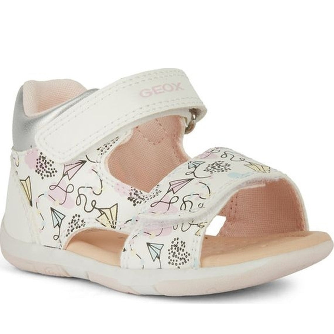 Geox girls white, multicolor sandal tapuz | Vilbury London