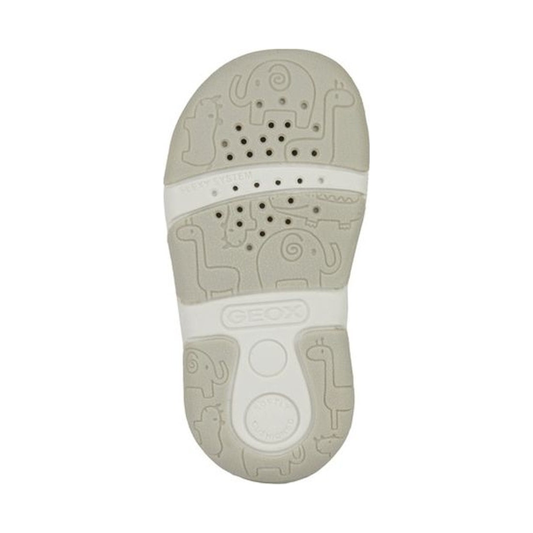 Geox girls white, silver sandal tapuz | Vilbury London