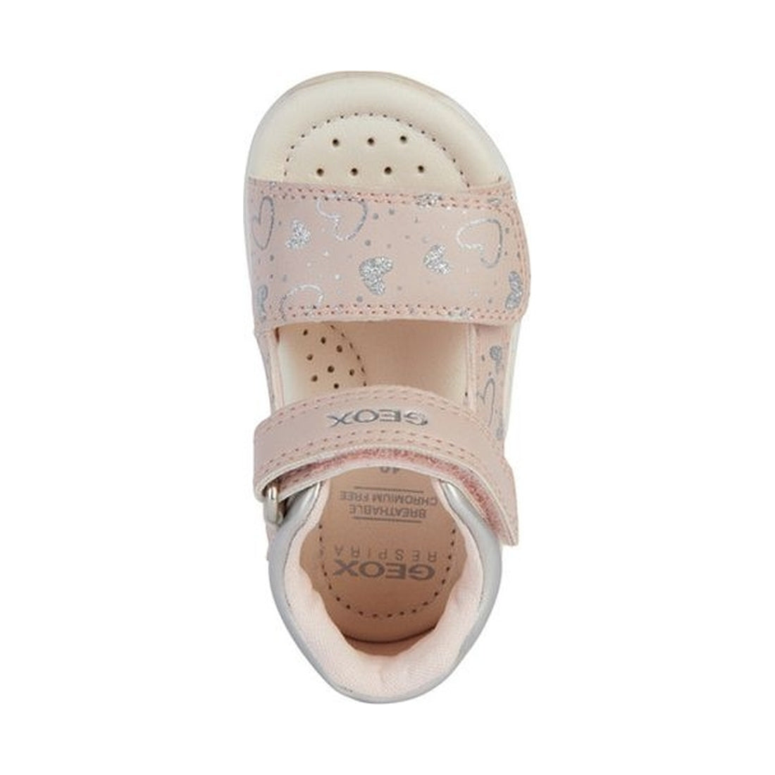 Geox girls lt rose, silver sandal tapuz | Vilbury London