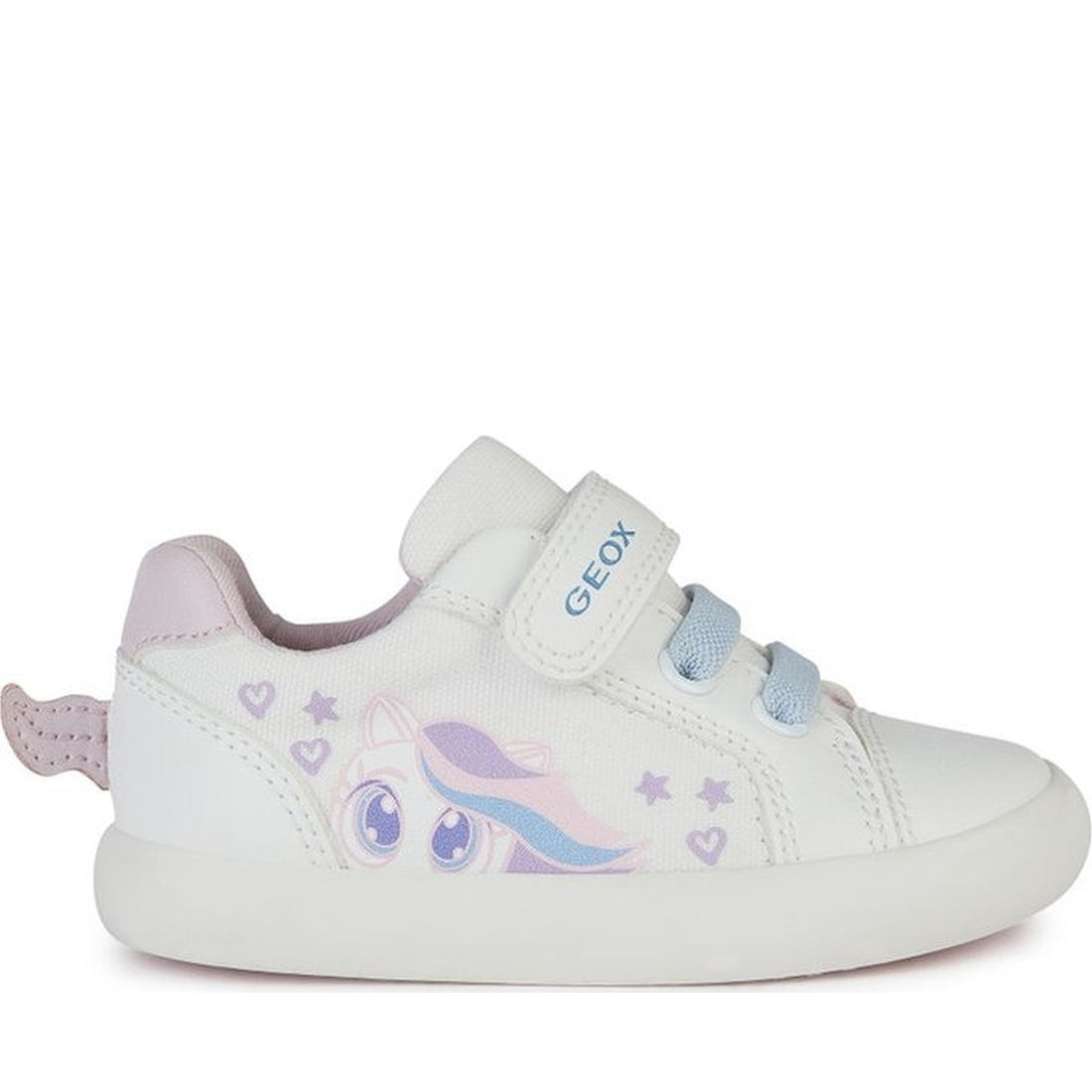 Geox girls white, pink gisli sneakers | Vilbury London