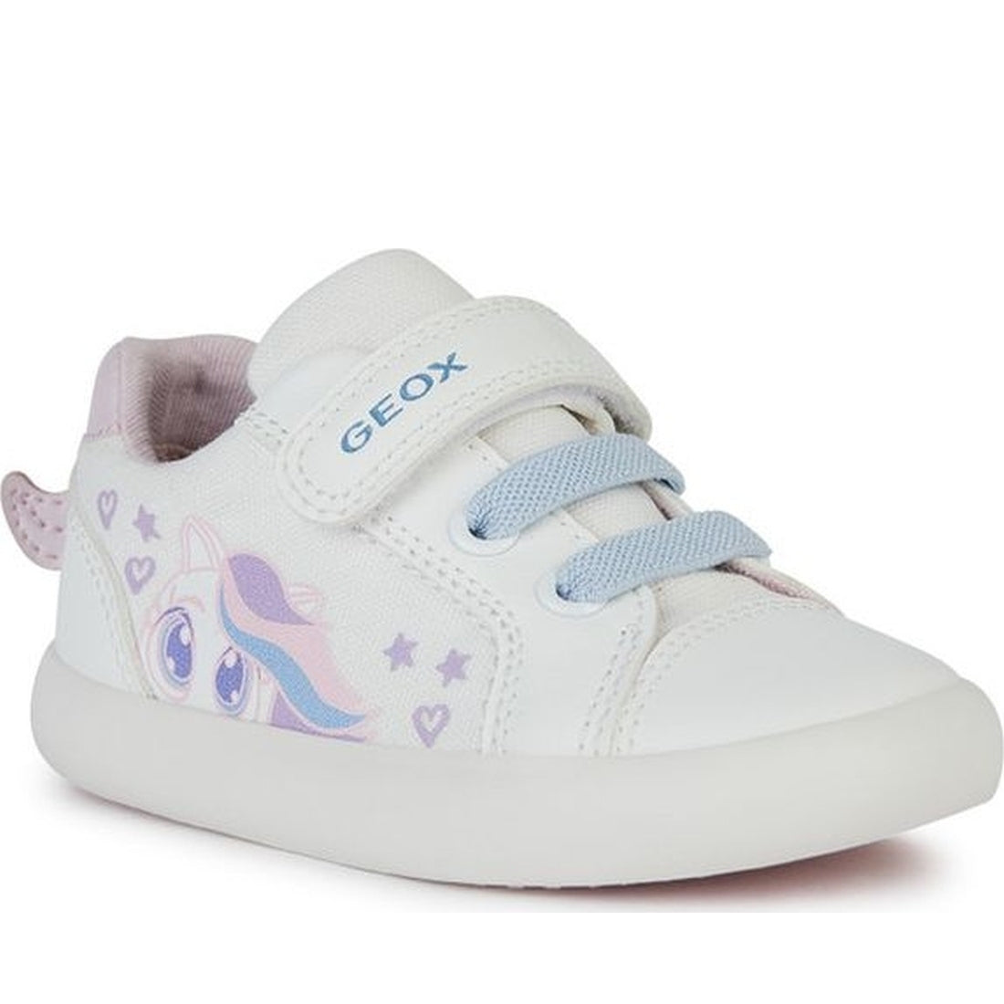 Geox girls white, pink gisli sneakers | Vilbury London