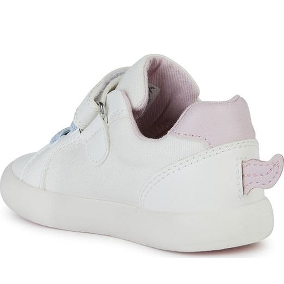 Geox girls white, pink gisli sneakers | Vilbury London