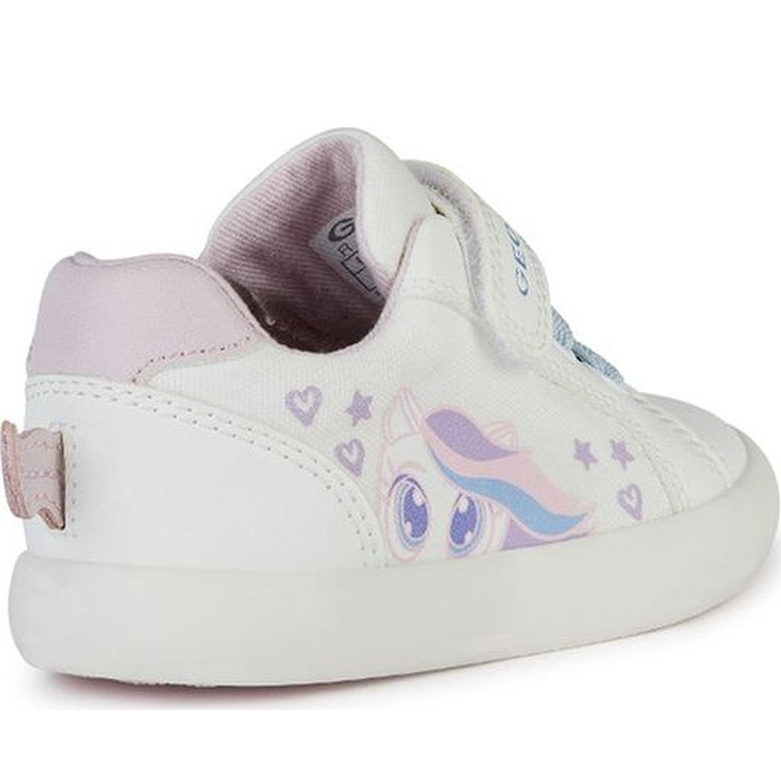 Geox girls white, pink gisli sneakers | Vilbury London