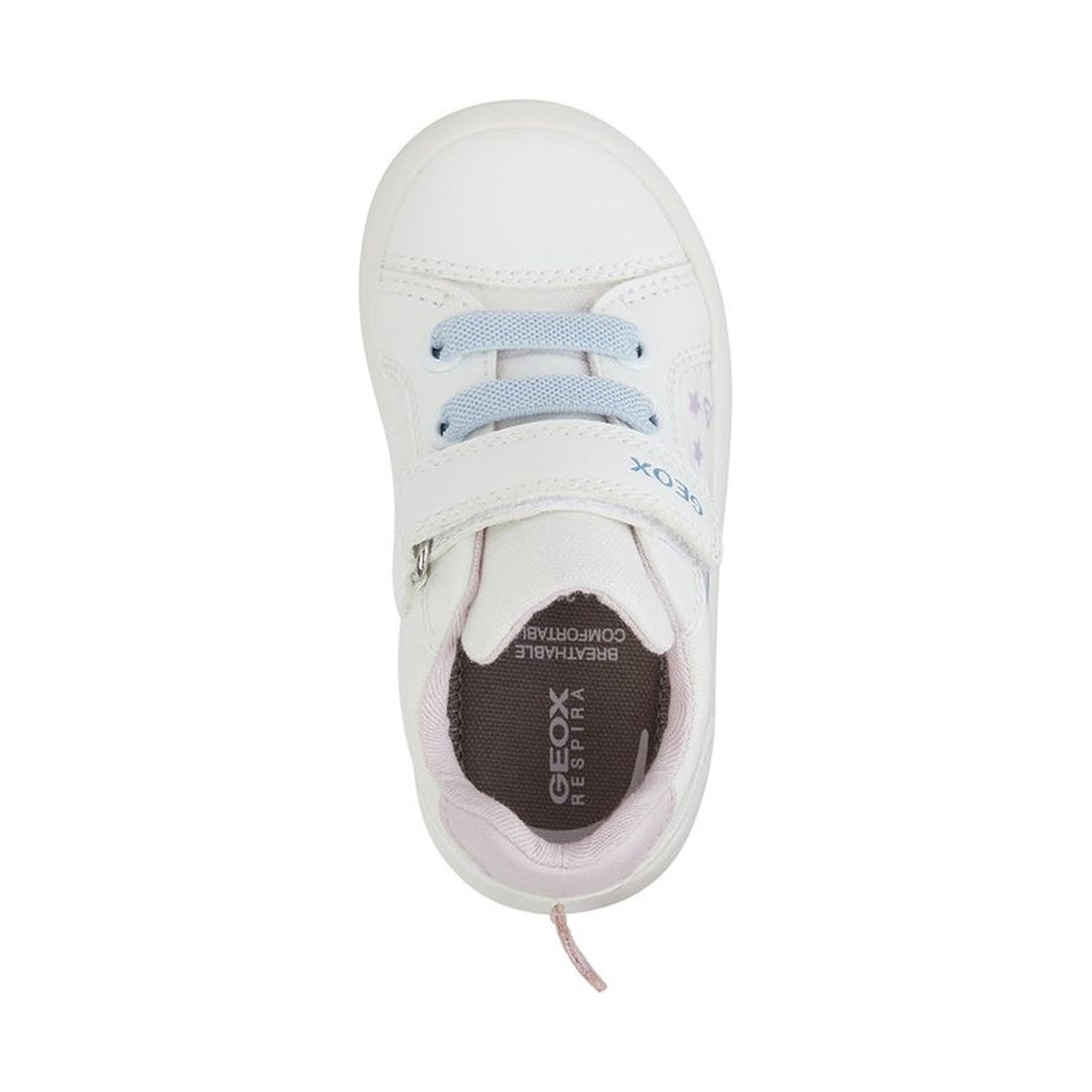 Geox girls white, pink gisli sneakers | Vilbury London