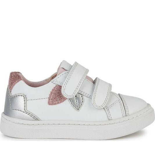 Geox girls white, silver nashik sneakers | Vilbury London