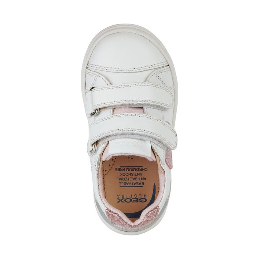 Geox girls white, silver nashik sneakers | Vilbury London