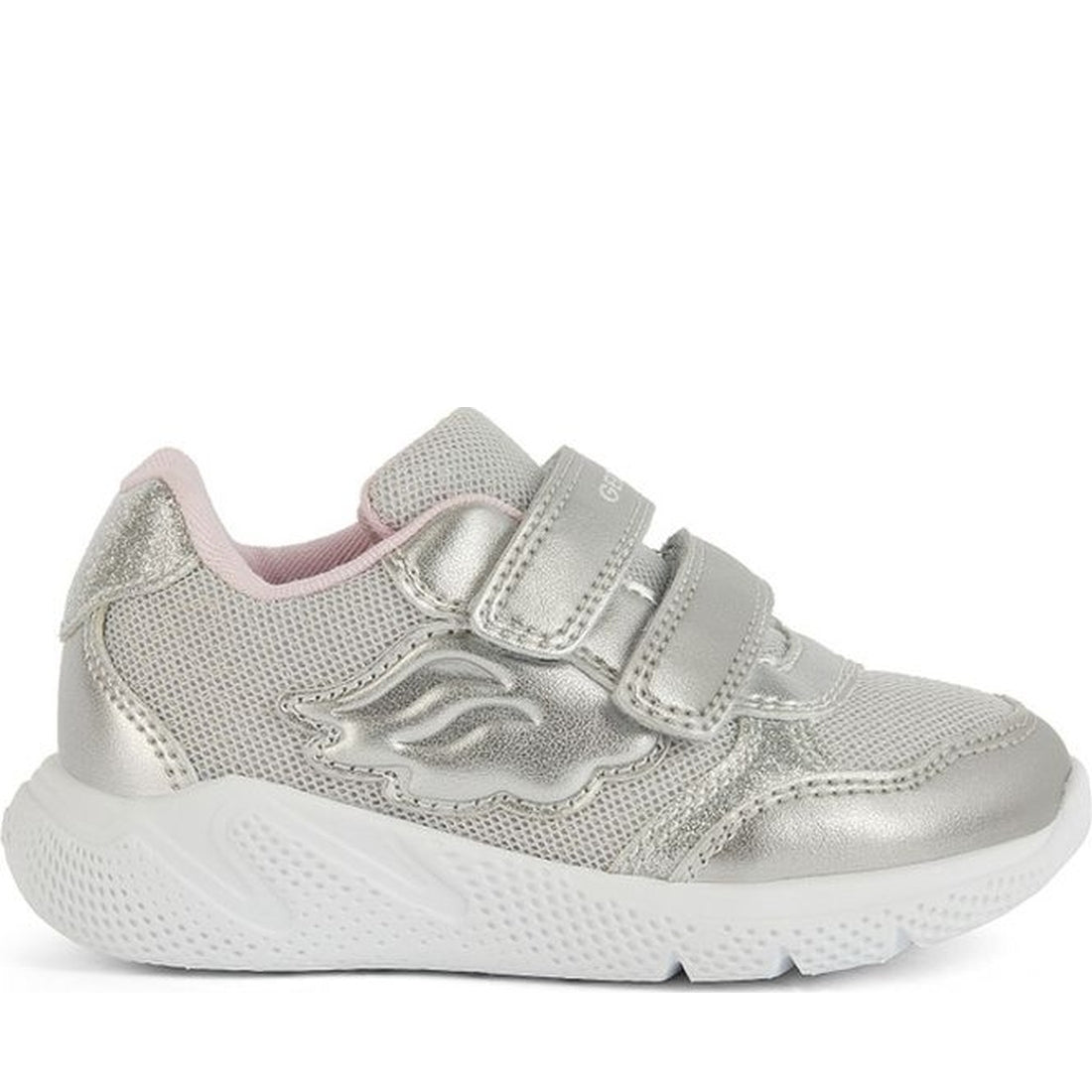 Geox girls silver sprintye sneakers | Vilbury London