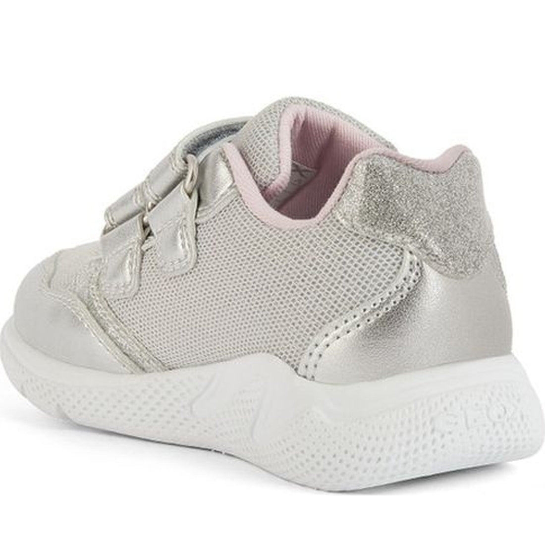 Geox girls silver sprintye sneakers | Vilbury London