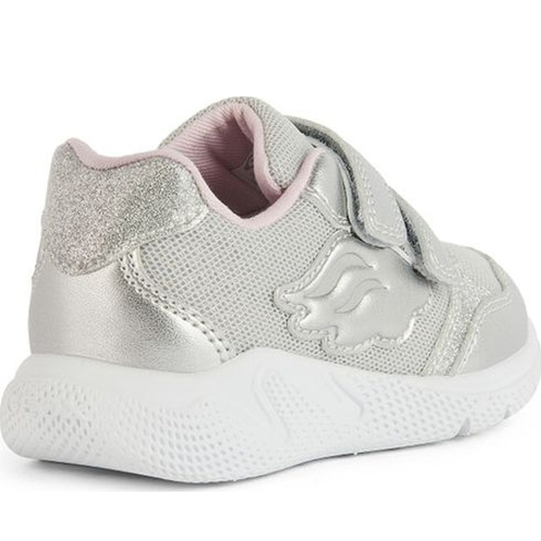 Geox girls silver sprintye sneakers | Vilbury London